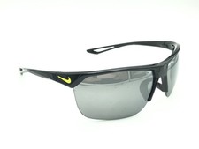 Nike TRAINER EV0934 001 216 Men's Black Half Rim Wrap Sunglasses Grey Lenses