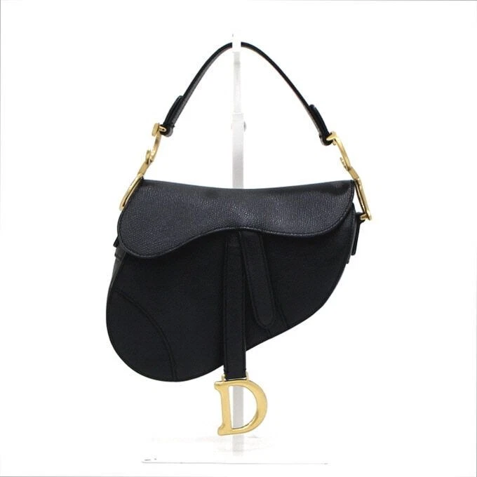 Mini sac fourre tout sacoche de selle Dior noir grainé mollet M0447CWVG 75402322