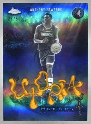Anthony Edwards 2025 Topps Chrome Cactus Jack Gold Utopia Highlights 23/50