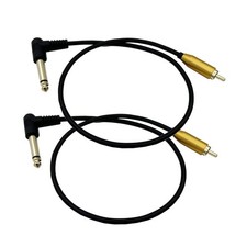 1/4 Inch 6.35mm to RCA Audio Cable, 90 Degree Angle 6.35mm TS Mono to RCA Aud...