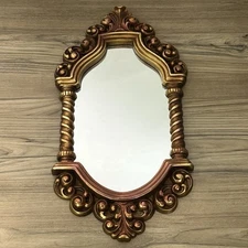 Vintage Syroco Wall Mirror Gold Hollywood Regency Baroque Rococo Statement Piece