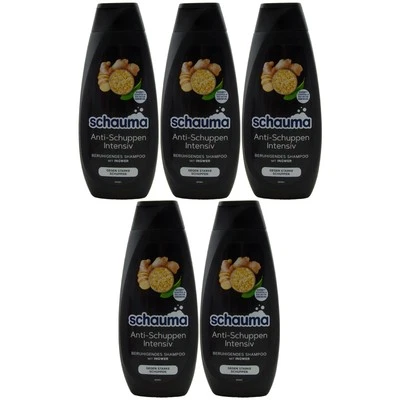 Schauma Shampoo Anti-Schuppen Intensiv 5 x 400ml gegen Schuppen mit Ingwer