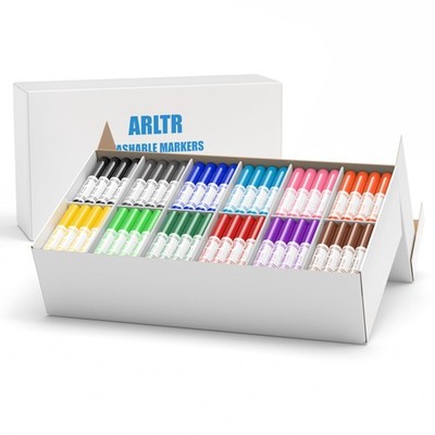ARLTR Washable Markers Bulk, Bulk Pack, Broad Line Markers with Conical Tips- Pe