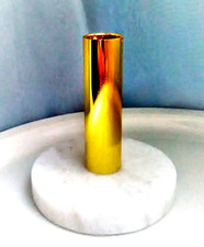 Art Deco Bauhaus Świecznik -uchwyt Świecznik Marmur Mosiądz Vintage