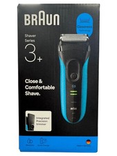 Image of New: Braun Series 3+ Shaver - Black/Blue Colour (Waterproof, Cordless, 3040s)