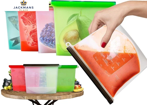 Large Freezer Bags (UK Company) Reusable Food Kitchen Storage Fridge...
