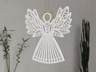 4 Pcs Merry Christmas Angel Ornaments – Plastic Xmas Tree Decor White/Gold