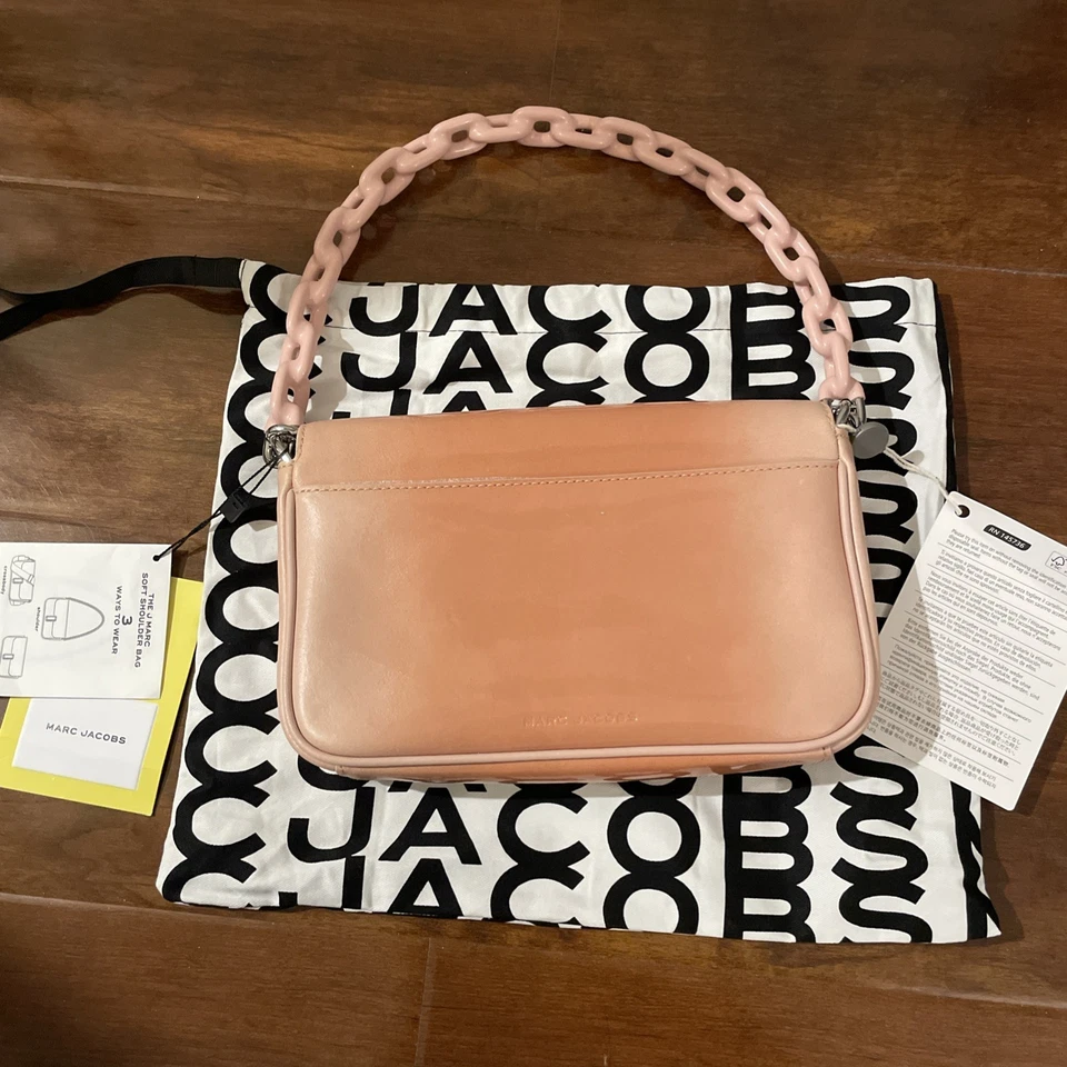 Bolso de Hombro Marc Jacobs J Marc NUEVO Cuero Rosa Sombreado Bandolera Bolso sin asas Foto 4 de 4
