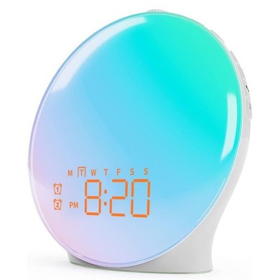 Wake Up Light Wecker Sonnenaufgang Sonnenuntergang 18 Farben FM Radio Dual Alarm Snooze