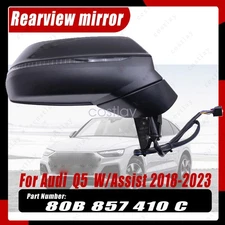 For Audi Q5 W/Assist 2018-2023 15Wires Passenger Side Power Mirror 80B 857 410 C