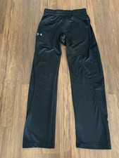 Under Armour Sweat Pants Mens Medium Loose Cold Gear Black Fleece Lined Slim 