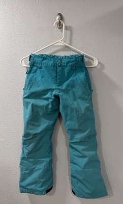 BURTON Kid s Dry-Ride Snow Ski Pants Teal Blue Sz S 7/8 Room-to-Grow Winter Gear