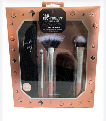 Real Techniques Limited Edition Studded Glam Makeup Brush Set 5 Piece New In Box