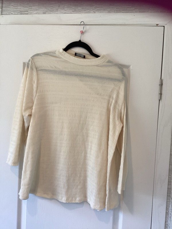 Lane Bryant Ivory Knit Mock Neck Long Sleeve Top Plus 14/16 EUC