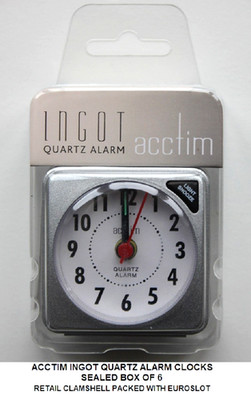 Acctim Barren Quarz Silber Wecker x6, leichtes Schlummern Reisen neu Einzelhandelsbestand