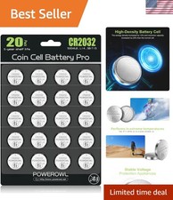 High Capacity CR2032 Battery 20-Pack 3V Lithium