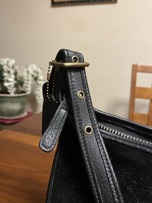 Coach Berkeley Zip Vintage Black Pebble Leather/ Suede 9011 Model