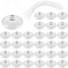 30 Pcs Aquarium Suction Cups with Adjustable Zip Ties, Clear Fish Tank Suction C