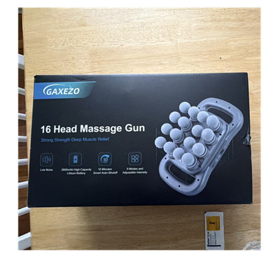 GAXEZO 16 Head Massage Gun Deep Tissue Cordless Low Noise Gray/Black