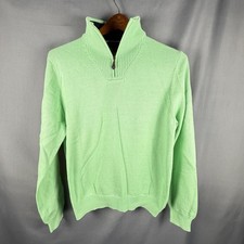 Brooks Brothers 1/4 Zip Mens Medium Mint Green Cotton Cashmere Pullover Preppy