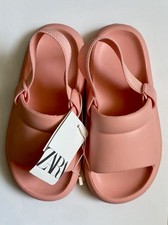 Zara Kids Orange Foam Flip Flops with Elastic Fastener, Size 28