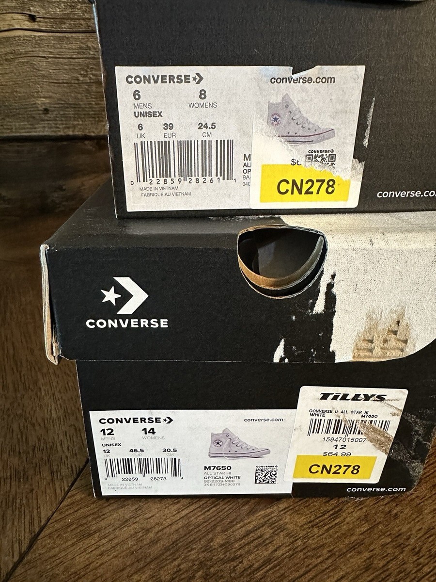Size 12 - Converse Chuck Taylor All Star High Classic White for