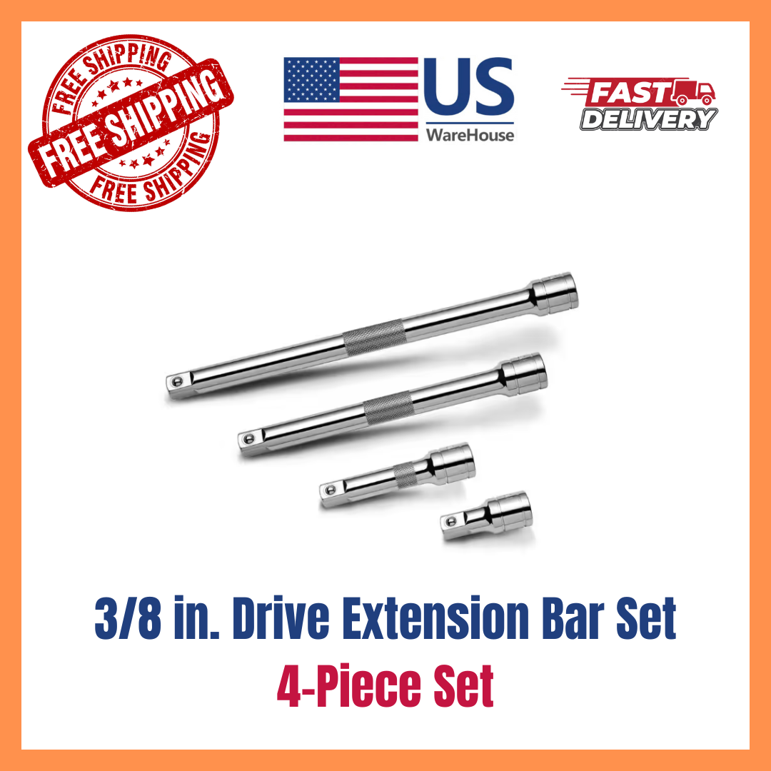 3/8 in Drive 4-Piece Extension Bar Set in Multiple Lengths