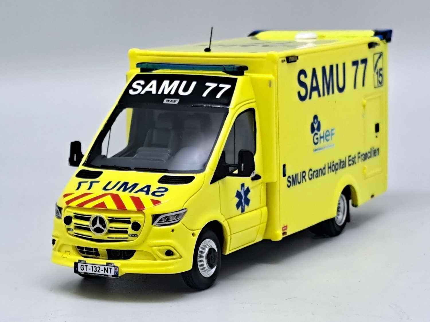 Ambulance Mercedes Sprinter WAS SAMU 77 miniature 1/43