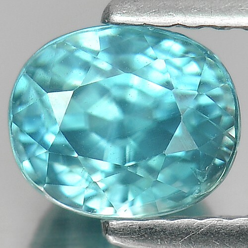 Blue Zircon 1.95 Ct. Oval Shape 6.6 x 5.6 x 5 Mm. Natural Gemstone From Cambodia - Picture 1 of 6
