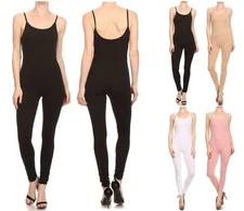 USA MADE COTTON SPANDEX SPAGHETTI STRAP CATSUIT JUMPSUIT ONE PIECE UNITARD S-3X