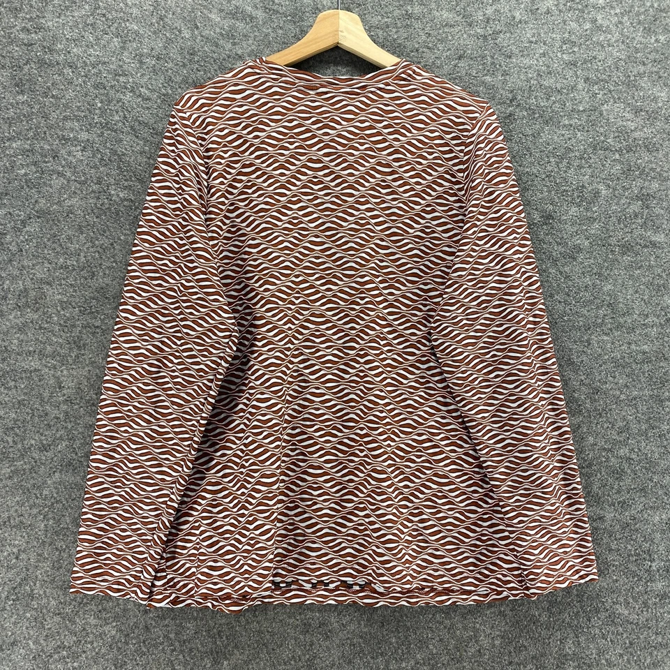 Blusa Pullover Ava & Viv Mujer X Plus Marrón Geométrica Manga Larga Cuello Redondo Foto 2 de 4