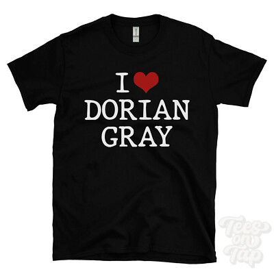 I LOVE DORIAN GRAY T-SHIRT heart classic literature characters the picture of