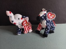 TY Beanie Baby Lefty 2000 and Righty 2000