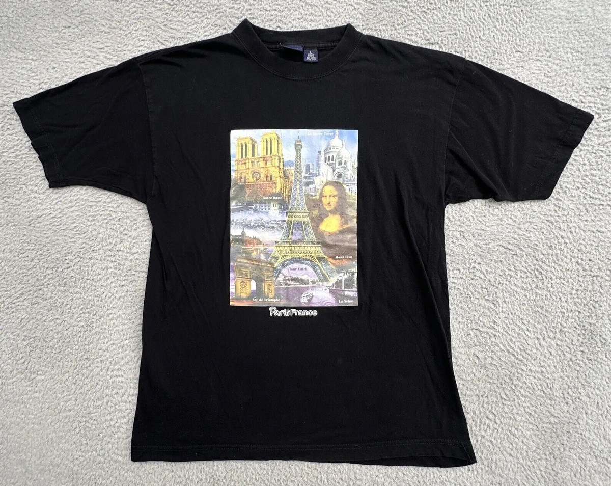 Ink Collection Mens L Black T Shirt Paris France Tourist