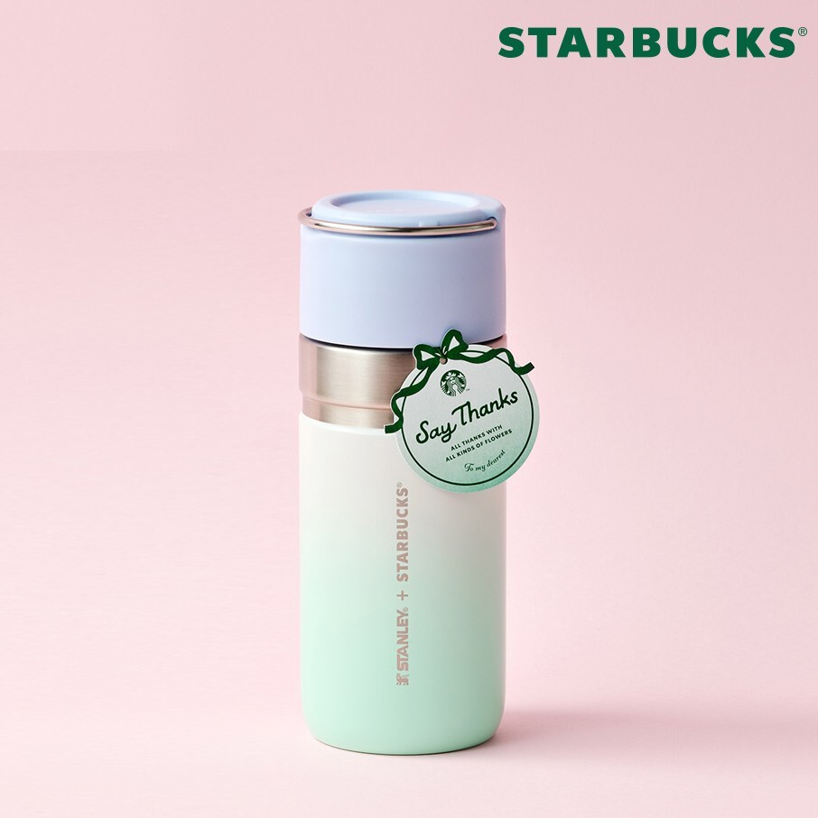 【韓国スタバ】24感謝の月★SS Thanks Flower Vacuum 500ml STARBUCKS Korea 2024 SS Thanks Flower Stanley Vacuum 500ml