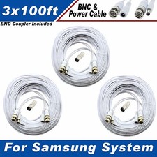 WHITE PREMIUM 300FT CCTV BNC CABLES FOR 8 CH SAMSUNG SYSTEMS SDH-C5100