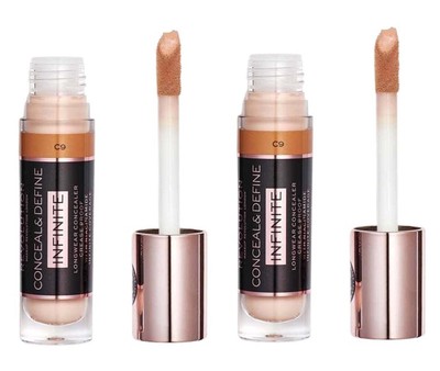Pack of 2 Makeup Revolution Beauty Conceal & Define Infinite Concealer XL, C9
