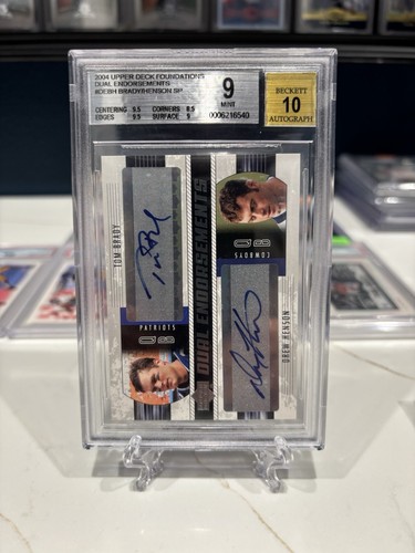 2004 UD Foundations Football Tom Brady Dual Endorsements Auto 10 BGS 9 HOF