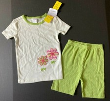 NWT Gymboree 5 5T Green Polka Dot Daisy Flower Short Gymmies Pajamas