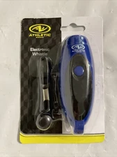 New Athletic Works Blue Electronic Whistle W/ Lanyard Coach Referee Umpire Hands