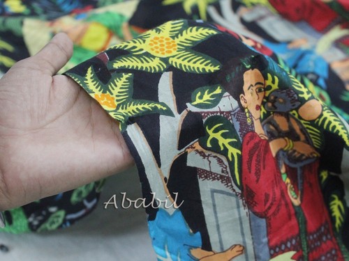 2.5 Yard Indian Handmade Cotton Running Fabric Floral Printed Dressmaking Fabric - Picture 9 of 10