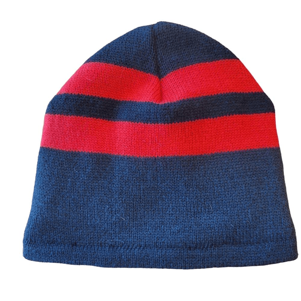 Port Co Men's Black/Red Striped Acrylic Fleece Lined Beanie