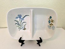 Vintage Crown Potteries Divided Serving Bowl Made In USA Evansville, Indiana IN