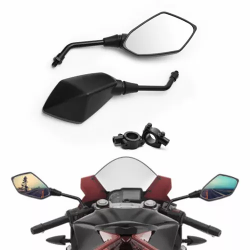 2*For Bike ATV Scooter E-Bike Motorcycle Side Mirror+Handlebar Mount Rear View - Picture 7 of 7
