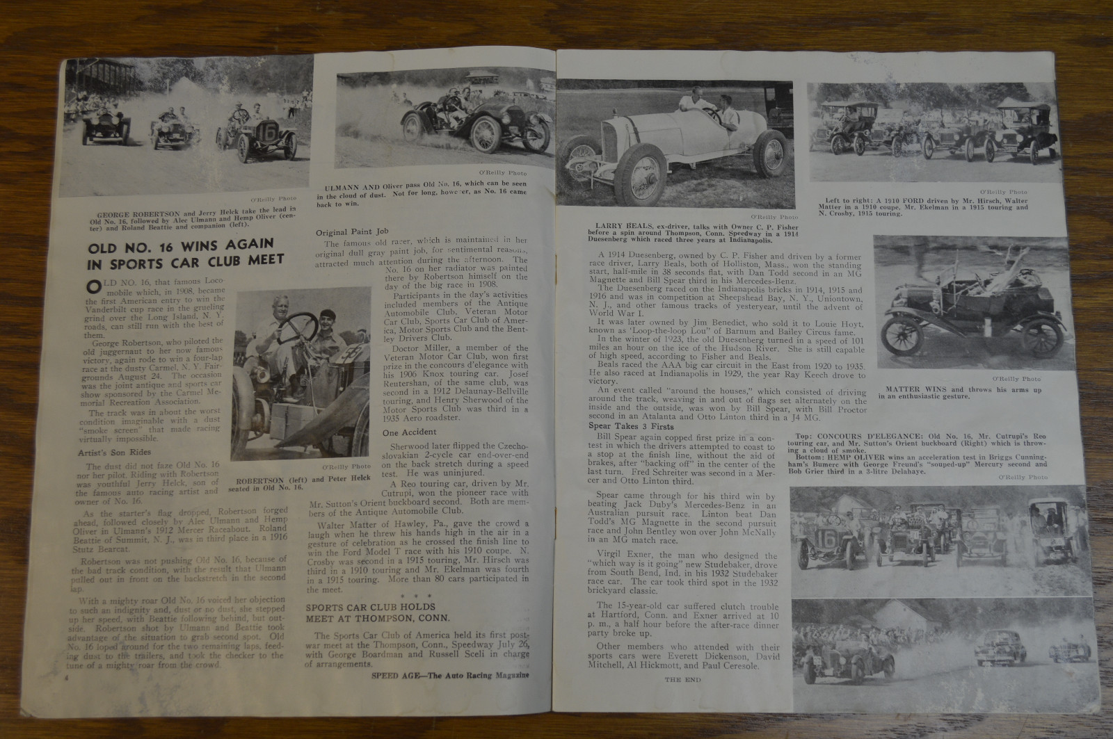 Speed Age Magazine 1947 Auto Racing Dayton Stock Car Midget Brass Era Motorcycle