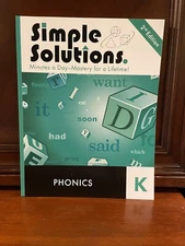 Kindergarten Phonics Workbook Simple Solutions Minutes A Day Mastery Homeschool