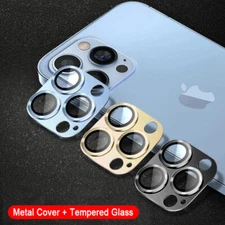 For iPhone 13 12 11 Pro Max Metal Camera Lens Tempered Glass Protector Cover New