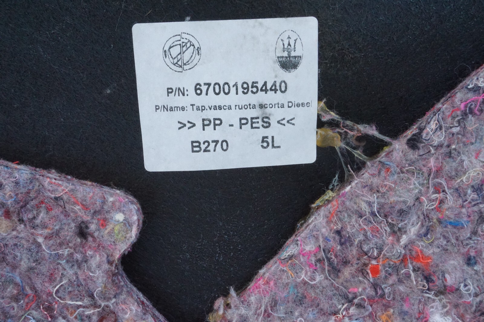 2014 - 2017 MASERATI QUATTROPORTE TRUNK SPARE TIRE WHEEL CARPET LINER COVER OEM