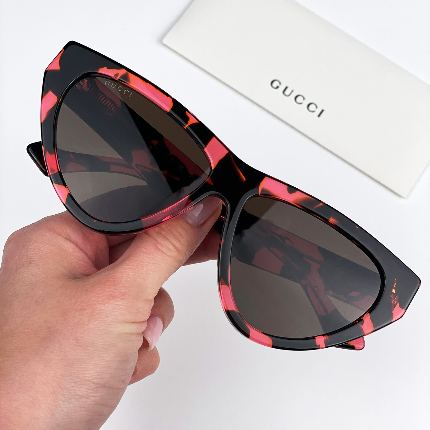 Gucci GG1333S 003 Havana Brown Cat Eye Women Sunglasses Brand New