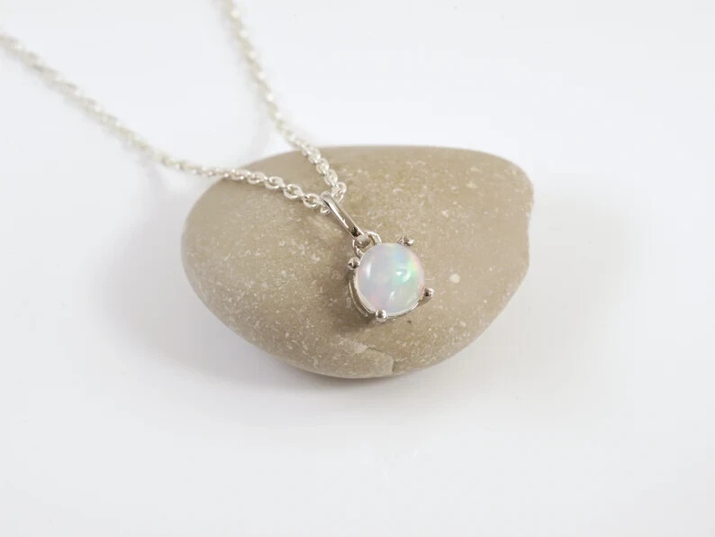 Opal Pendant  925 Sterling Silver Handmade Gemstone Jewelry